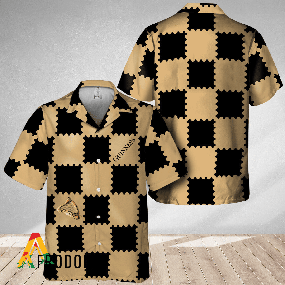 Trendy Gingham Guinness Beer Hawaiian Shirt