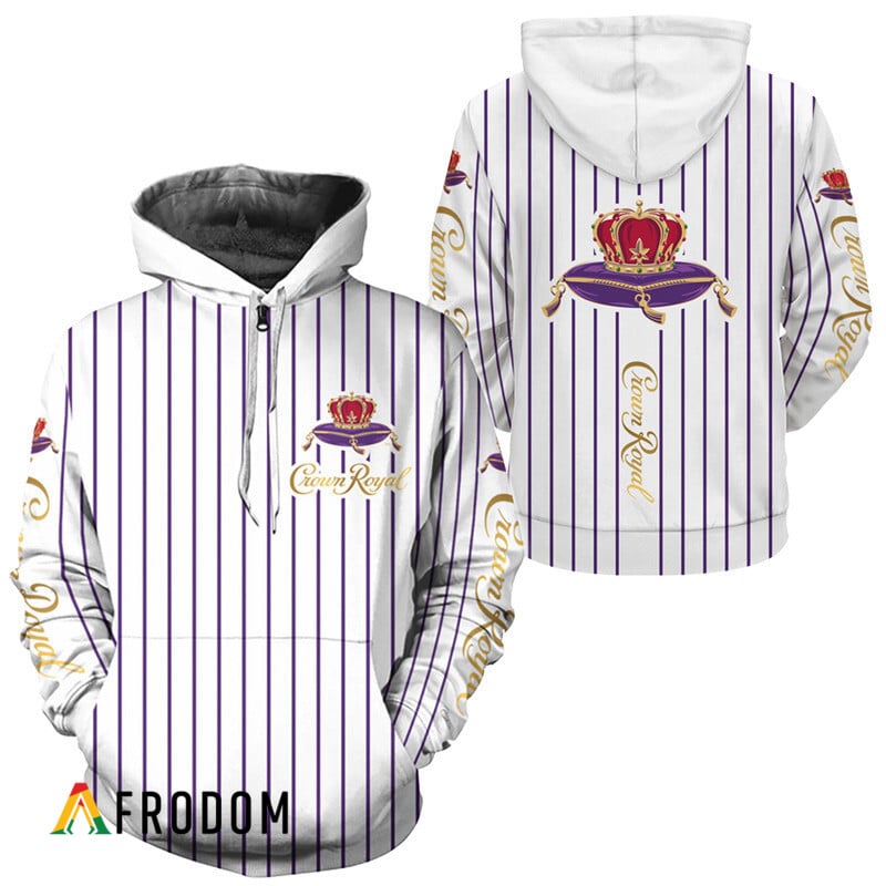 Crown Royal White Vertical Striped Hoodie & Zip Hoodie