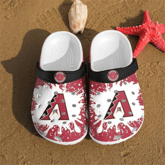 Arizona Diamond Backs Splatter Pattern Crocss Classic Clogs Shoes In Red Ver220