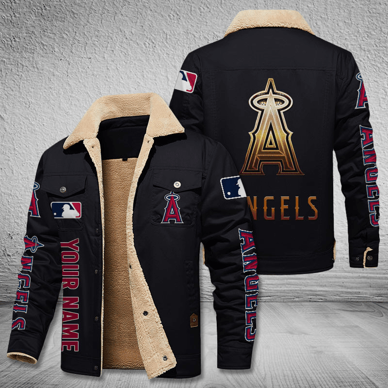 Los Angeles Angels Unisex Custom Name Stand Collar Jacket