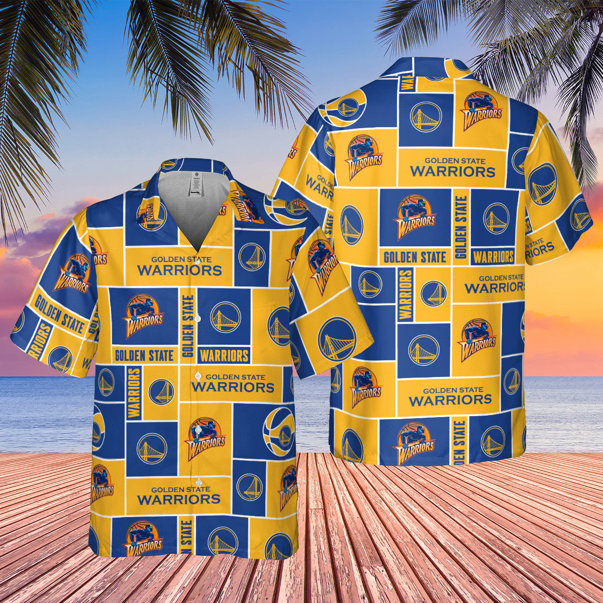 Golden State Warriors Nba Basketball Logo Collection Pattern Hawaiian Shirt