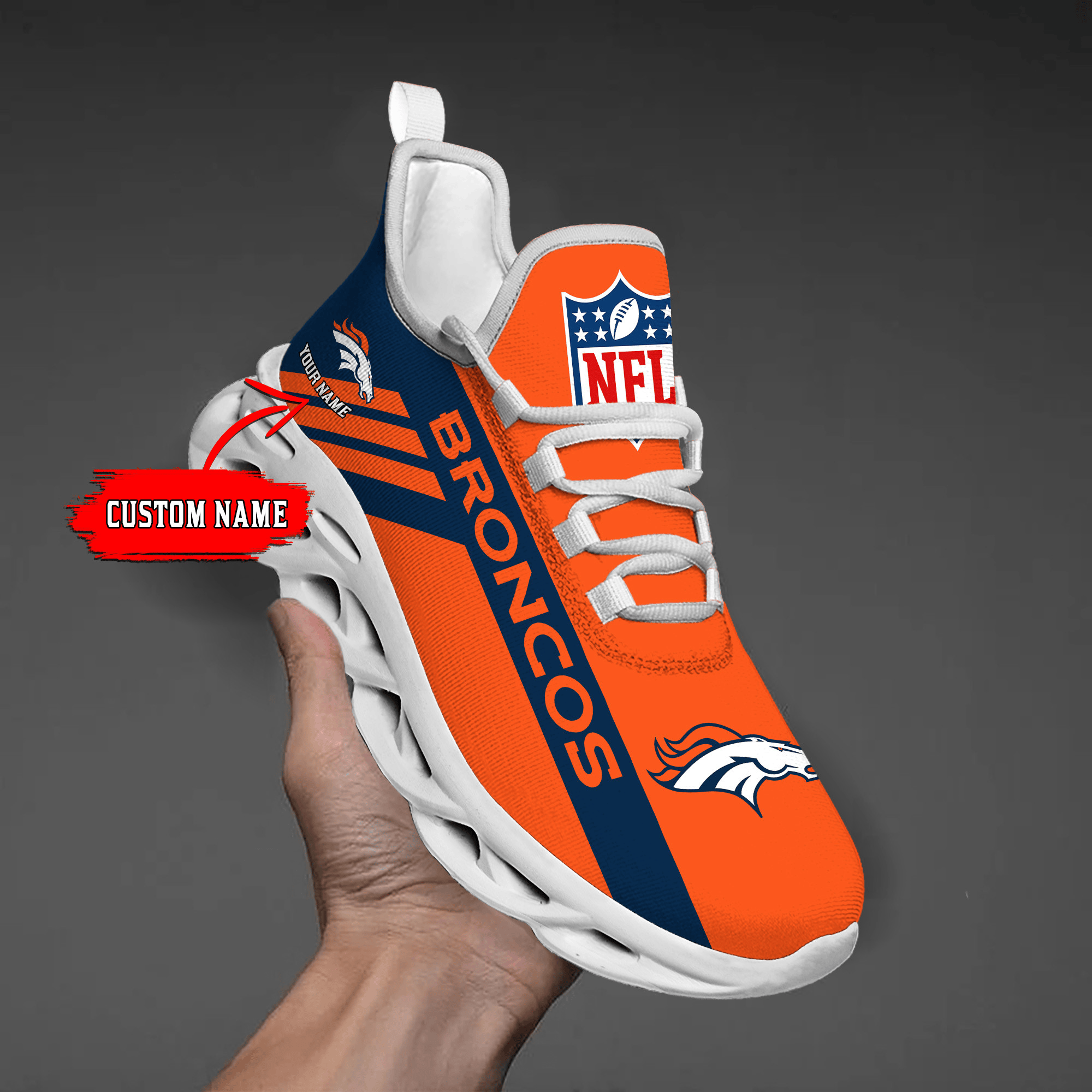 Custom Name-Denver Broncos-Personalize Max Soul Shoes Sport Sneakers MS1455