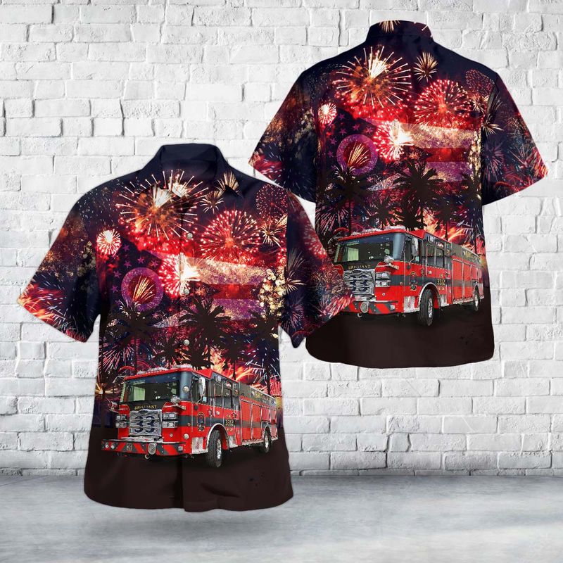 Brilliant, Ohio, Brilliant Fire Department, 4Th Of July Hawaiian Shirt