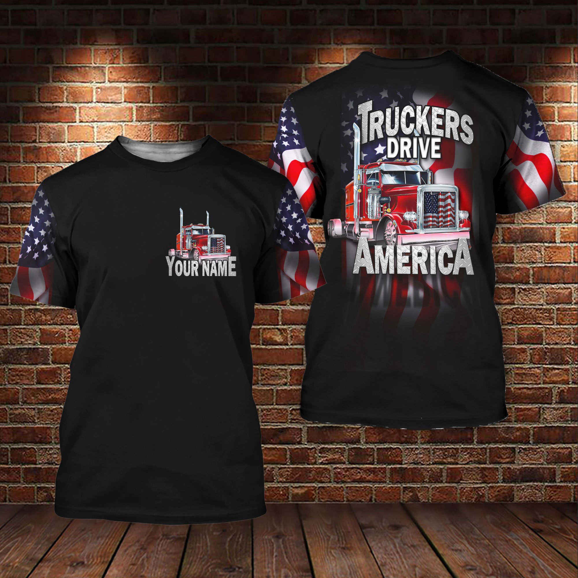 Custom Truckers Drive America Flag 3 …