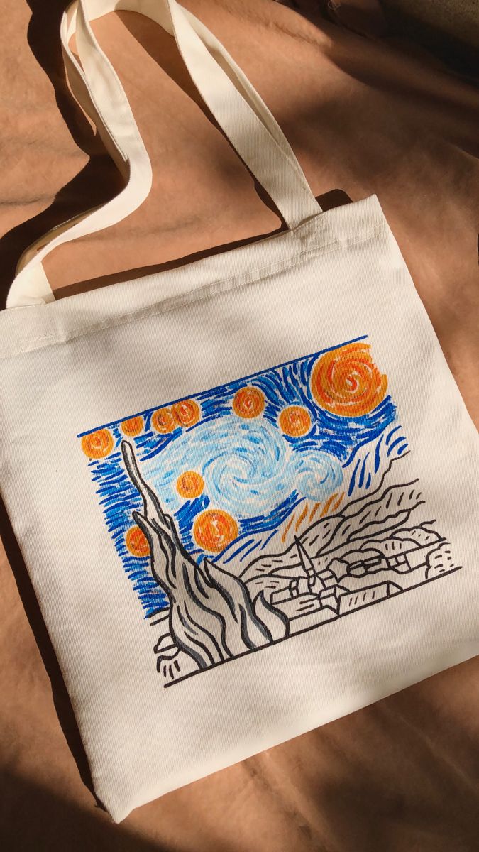 Tote bag Van Gogh pintada a mano n289, Best Tote Bags Ideas, Cute Tote Bags Ideas, Tote Bag Design Ideas, Girls Tote Bag, Best Canvas Tote Bags Ideas