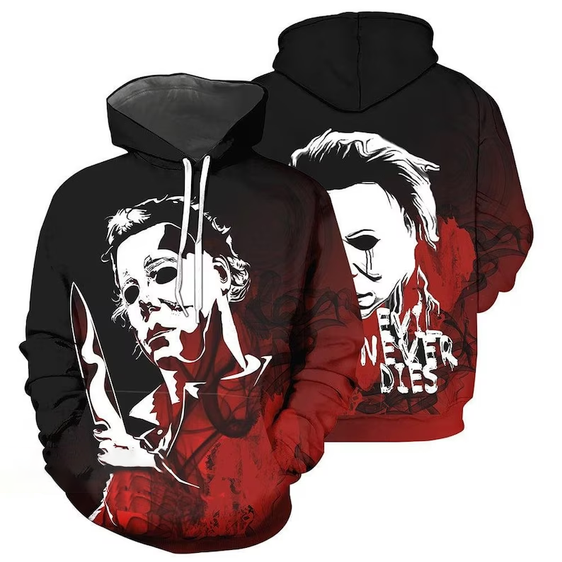 Michael Myers Red Black Hoodie & Zip Hoodie