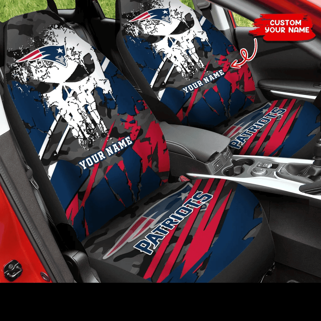 New England Patriots Personalized Car Seat Cover Set CSC3105