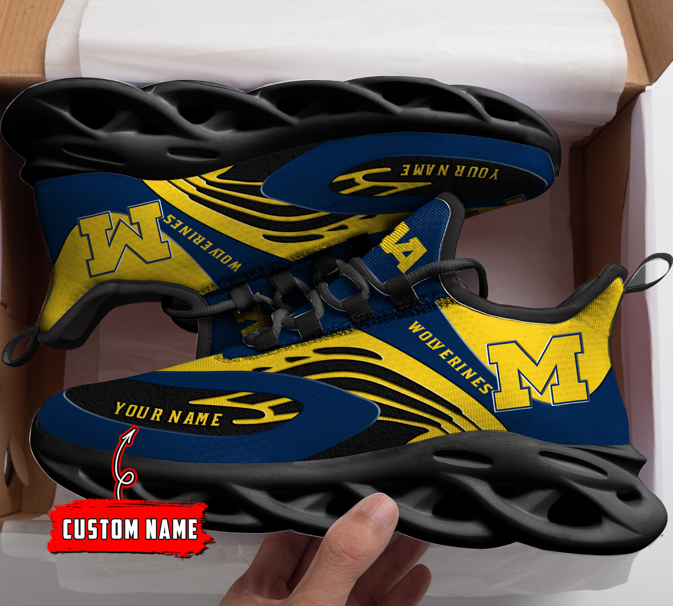 Michigan Wolverines Max Soul Shoes Sneakers For Men And Women 1536