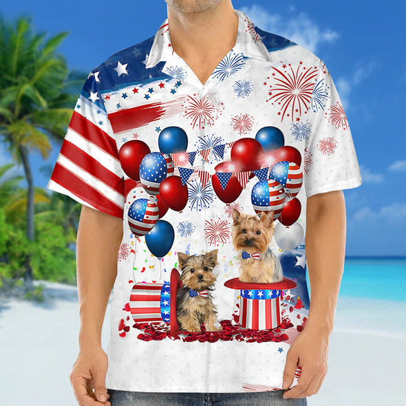 Yorkshire Terrier Independence Day Hawaiian Shirt For Men And Women, 4Th Of July Hawaiian Shirt