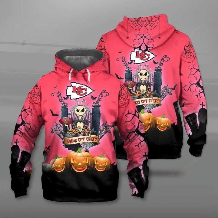 Kansas City Chiefs And Jack Skellington  69 Unisex 3D Hoodie Gift For Fans