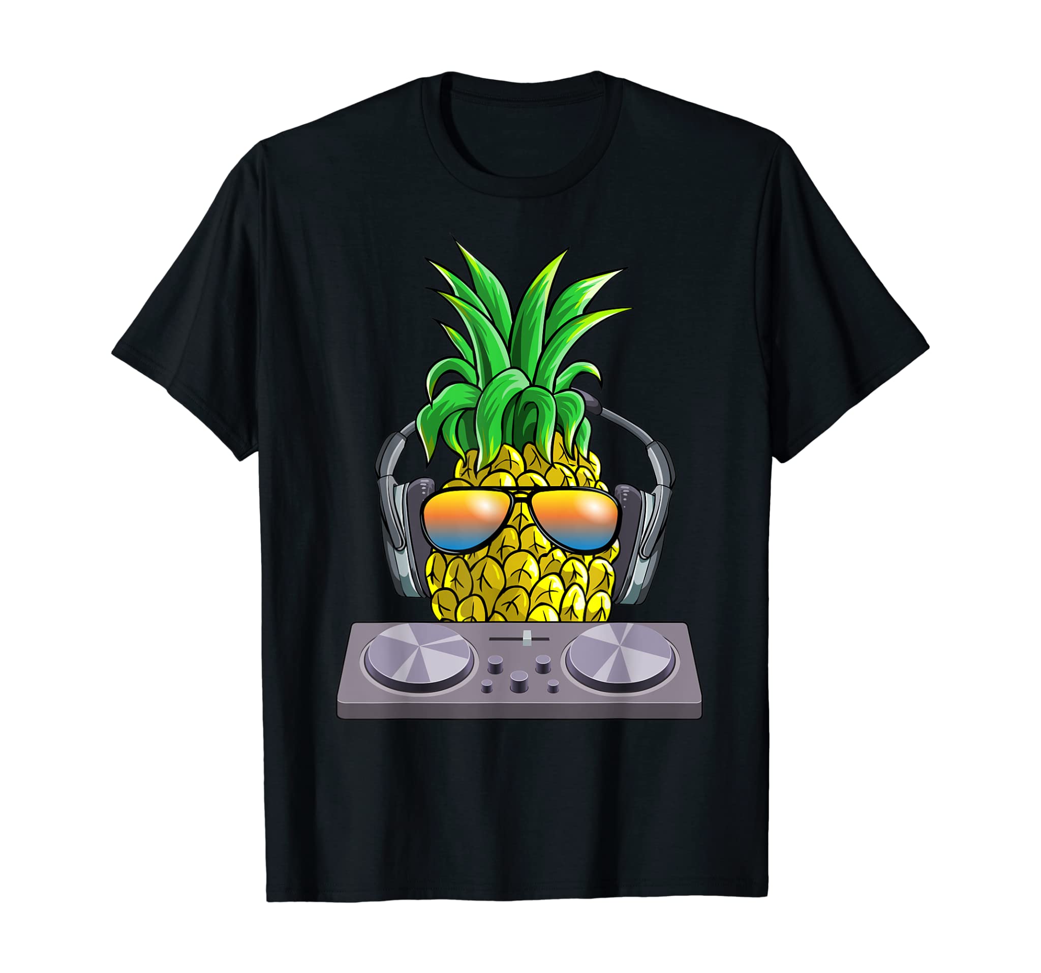 Pineapple DJ Music T shirt Aloha Beaches Hawaiian Hawaii