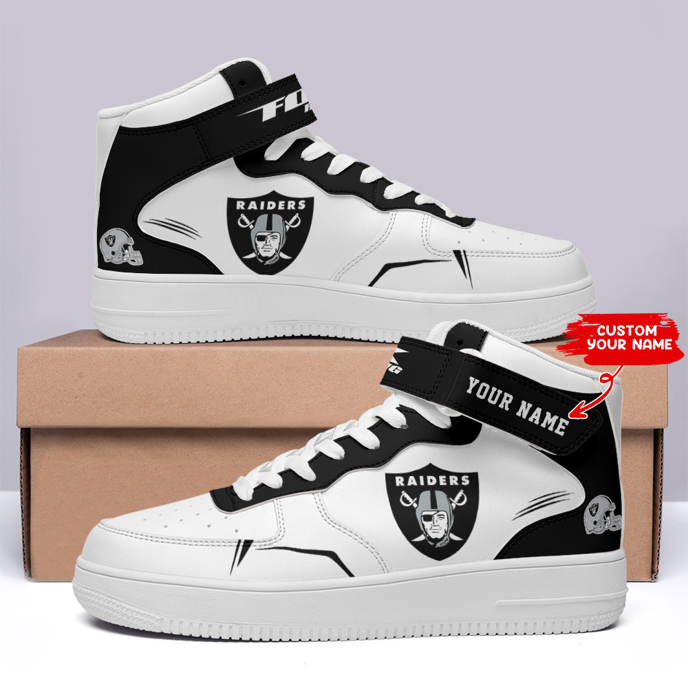 Las Vegas Raiders Personalized High Air Force 1 Sneakers