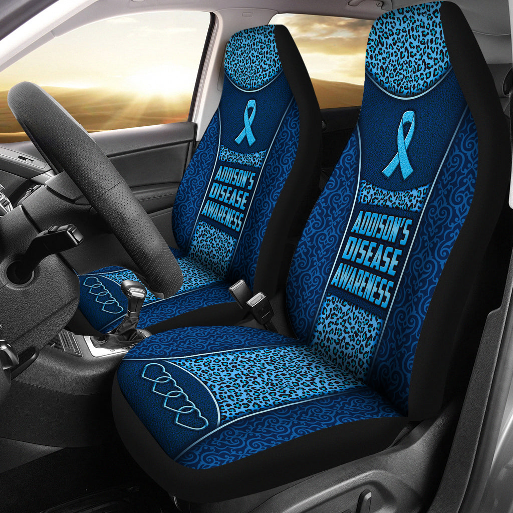 Addison’S Disease Awareness Vintage Classic Pattern Leopard Leather Texture Car Seat Covers Seat Covers Set Of Two