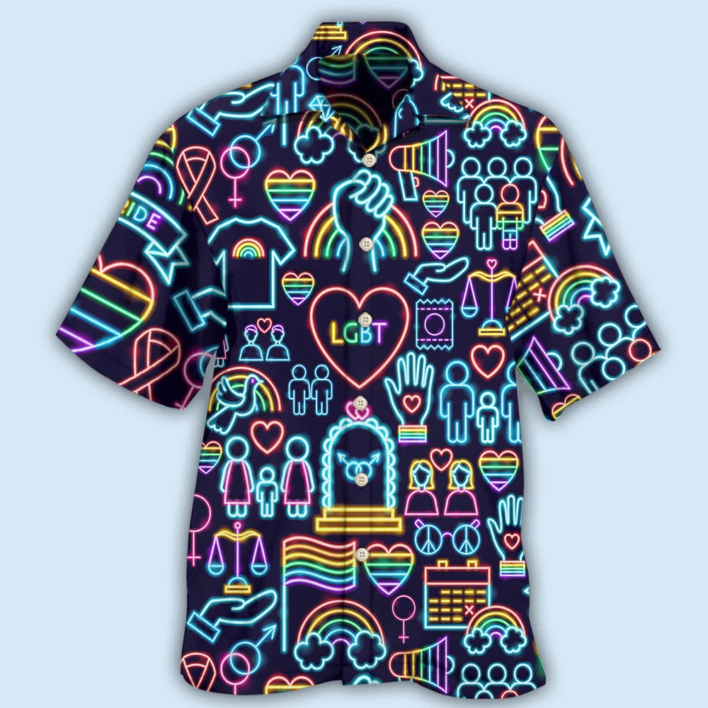 Beach Shirt Lgbt Pride Hawaiian Shirt, Pride Hawaiian Shirt, Gay Hawaiian Shirts