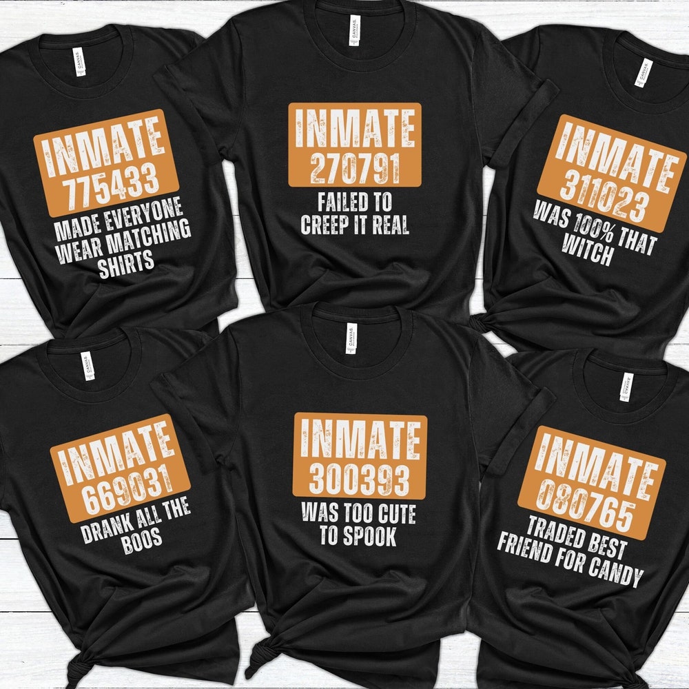 Adult Halloween Costume, Group Halloween Shirts, Halloween Group Shirt, Inmate Halloween Shirt, Group Costume Shirts, Matching Halloween Tee Funnykidshirts