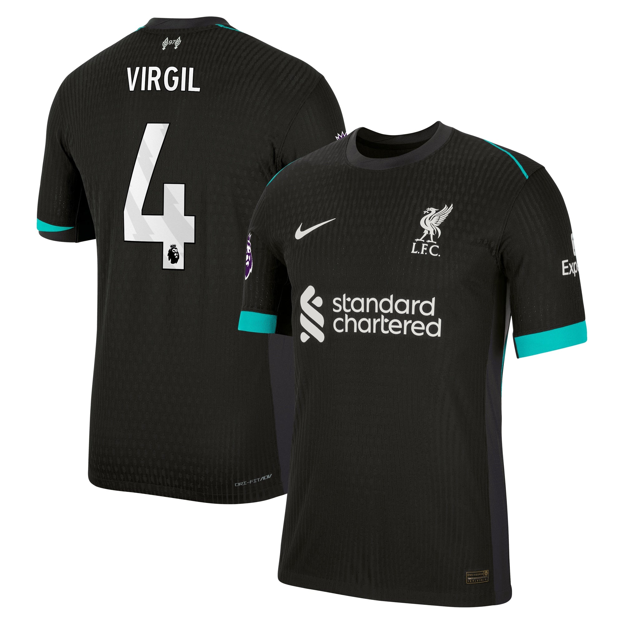 Virgil Van Dijk 66 Liverpool Nike 2024/25 Away Jersey – Forest Green