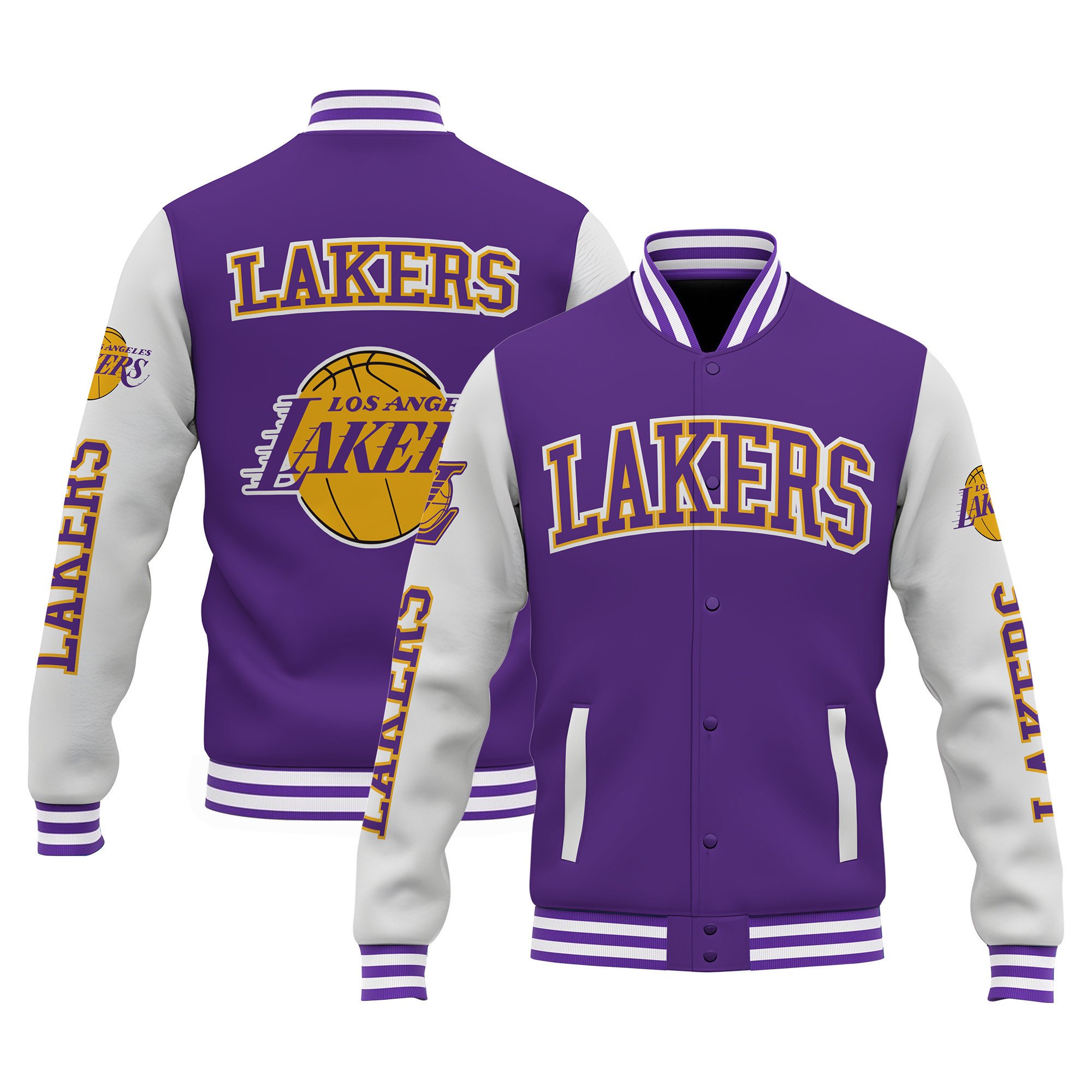 Los Angeles Lakers Special Design 3D Unisex Varsity Jacket Ver 02