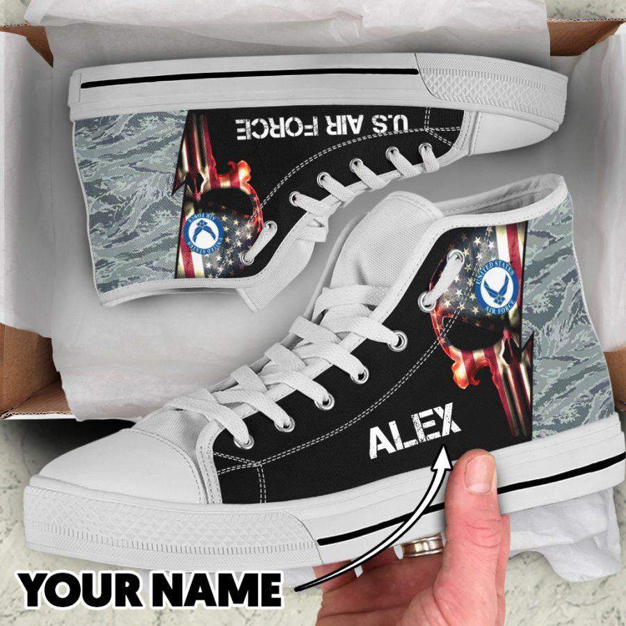 US Air Force Personalized High Top C …