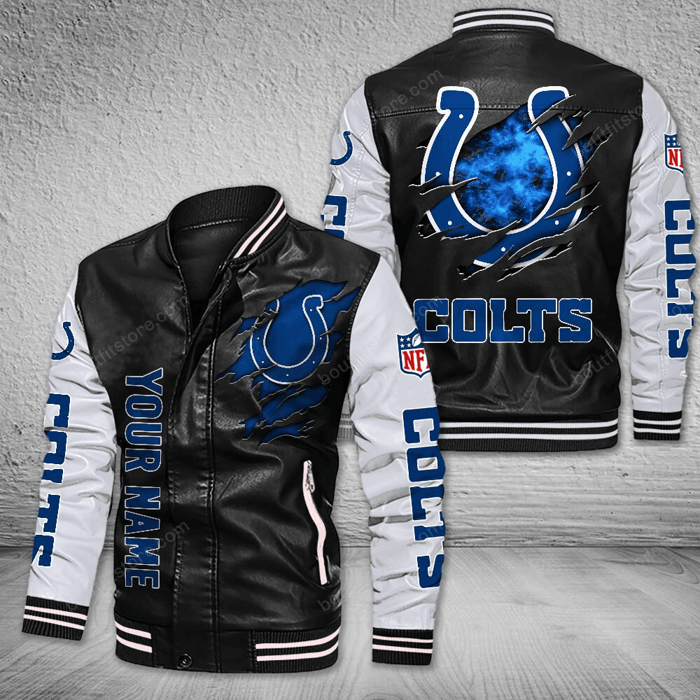 Indianapolis Colts Leather Varsity Jacket