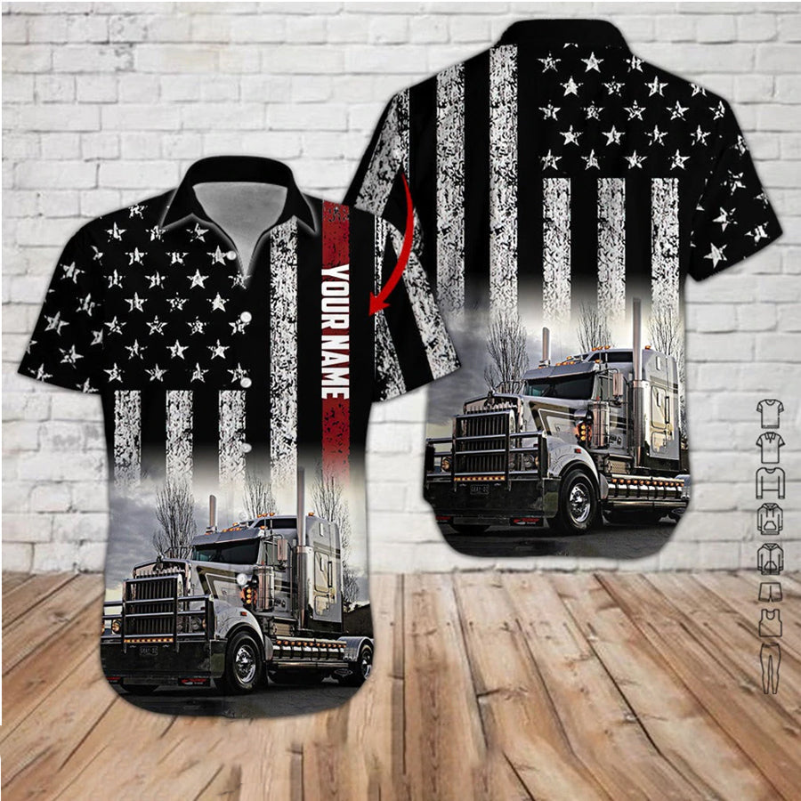 Truck Driver Custom Name Aloha Hawaiian Shirts For Men & For Women