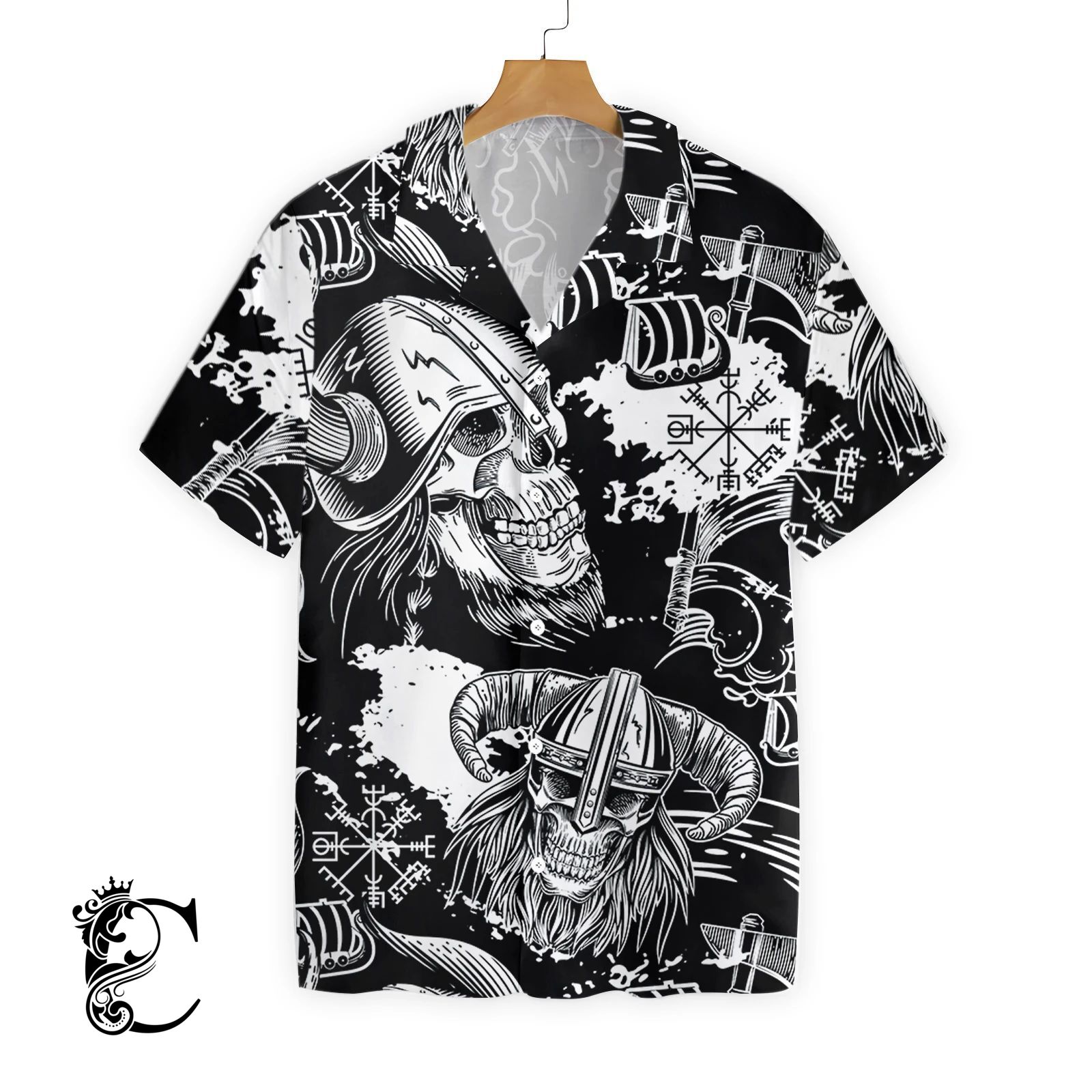 Seamless Pattern Skull In Viking Hel &hellip;