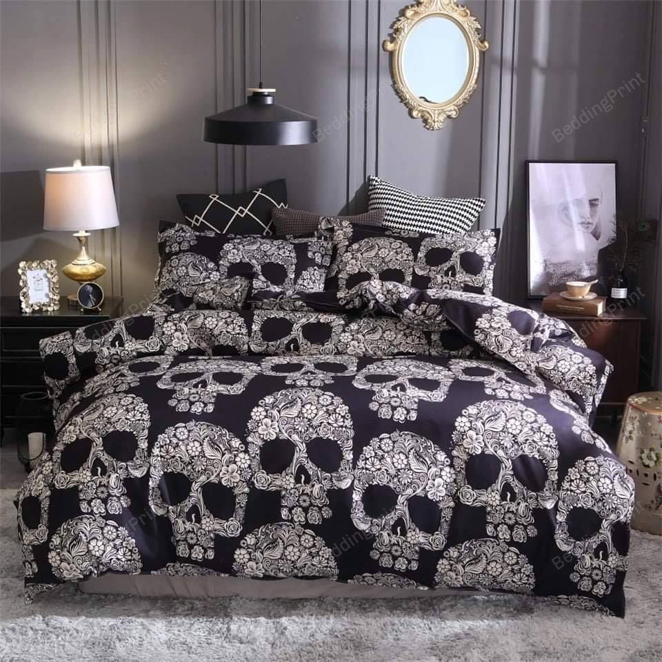 Black Skull Bedding Set (Duvet Cover …