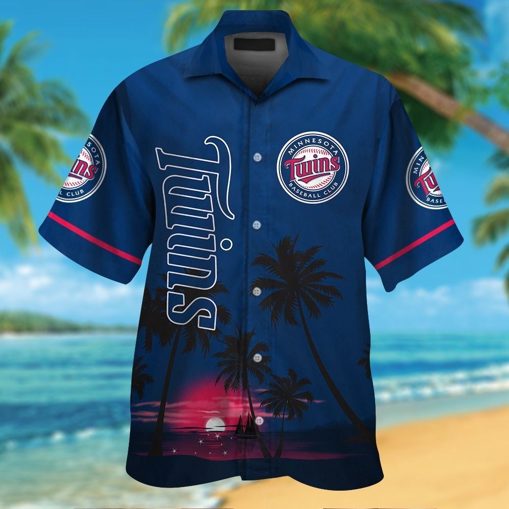 Minnesota Twins Short Sleeve Button Up Tropical Hawaiian Shirt Ver05