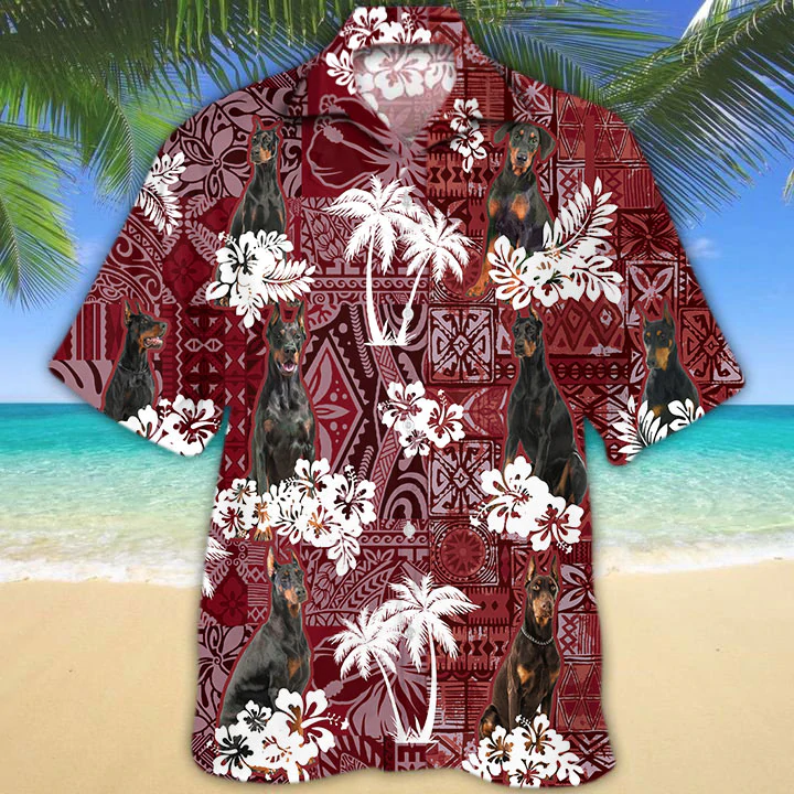 Doberman Pinscher Hawaiian Shirt, Gift For Dog Lover Shirts, Animal Summer Shirts, Hawaiian Shirt Men