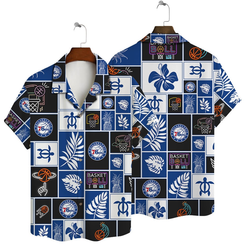 Philadelphia 76Ers National Basketball Association Aop Hawaiian Shirt Pattern