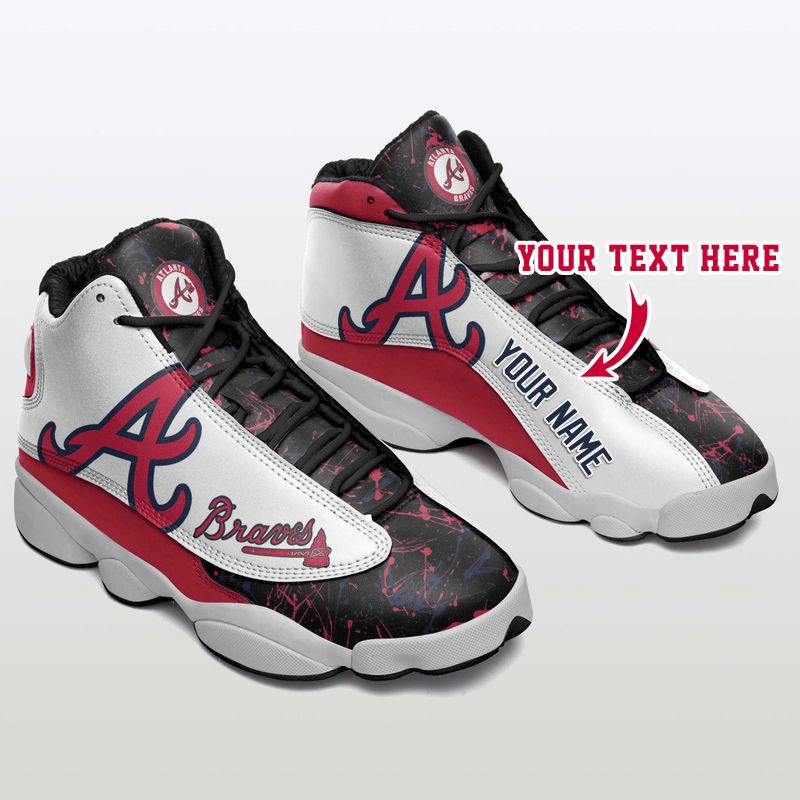 Atlanta Braves Custom Name Air Jordan 13 Shoes JD13 V2910