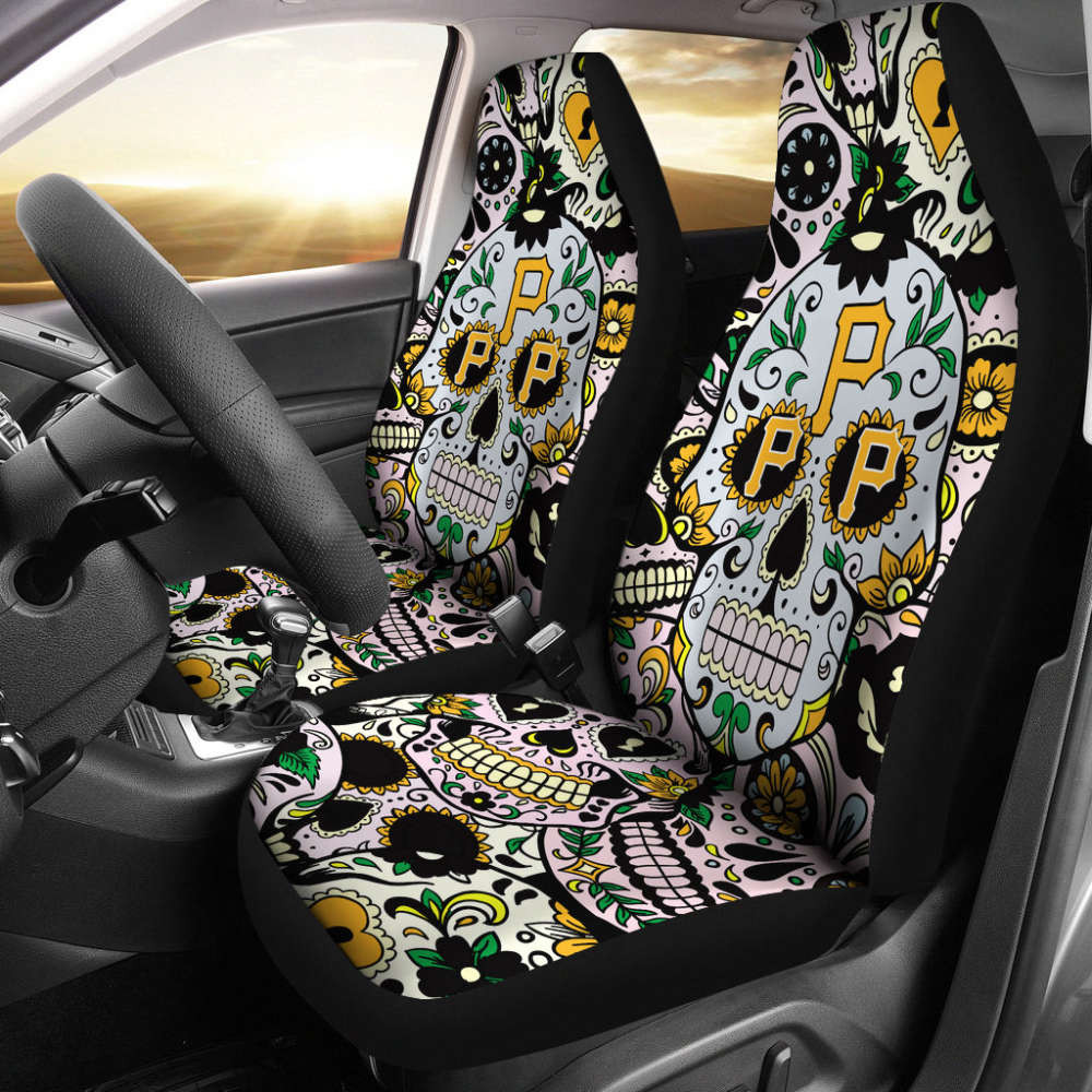 Pittsburgh Pirates Car Seat Cover Set For Fan Gifts Party Skull CSC5026