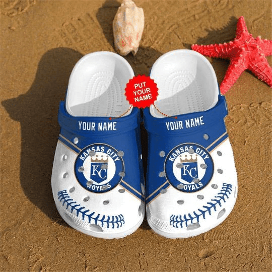 Kansas City Royals Logo Custom Name Crocss Classic Clogs Shoes In Blue White Ver147