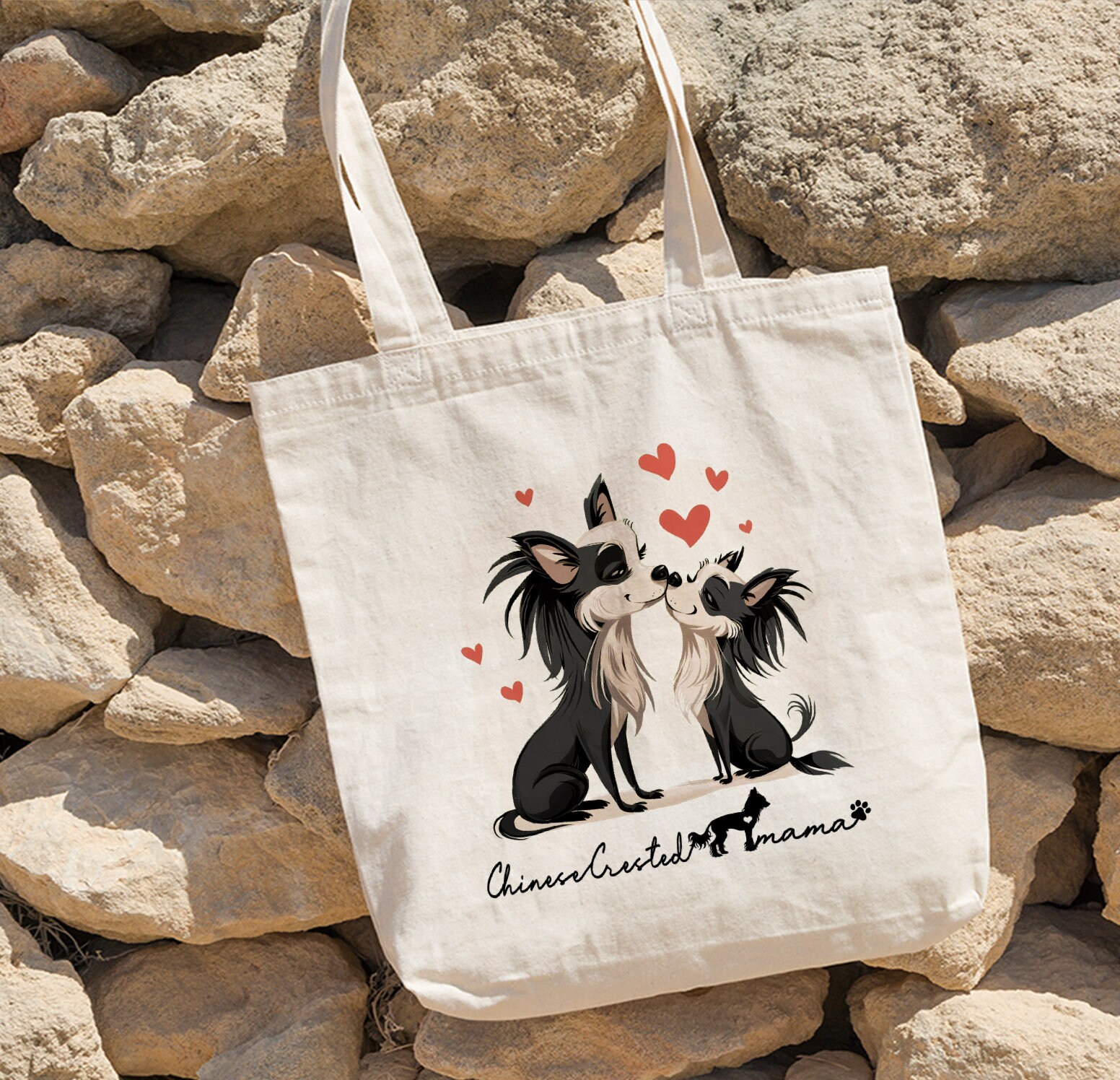 Chinese Crested Dog Tote Bag, Dog Mom Essentials Tote Bag, Dog Mom Tote Bag, Dog Mama Tote Bag For Dog Lover Gift For Dog Mom Gift For Her