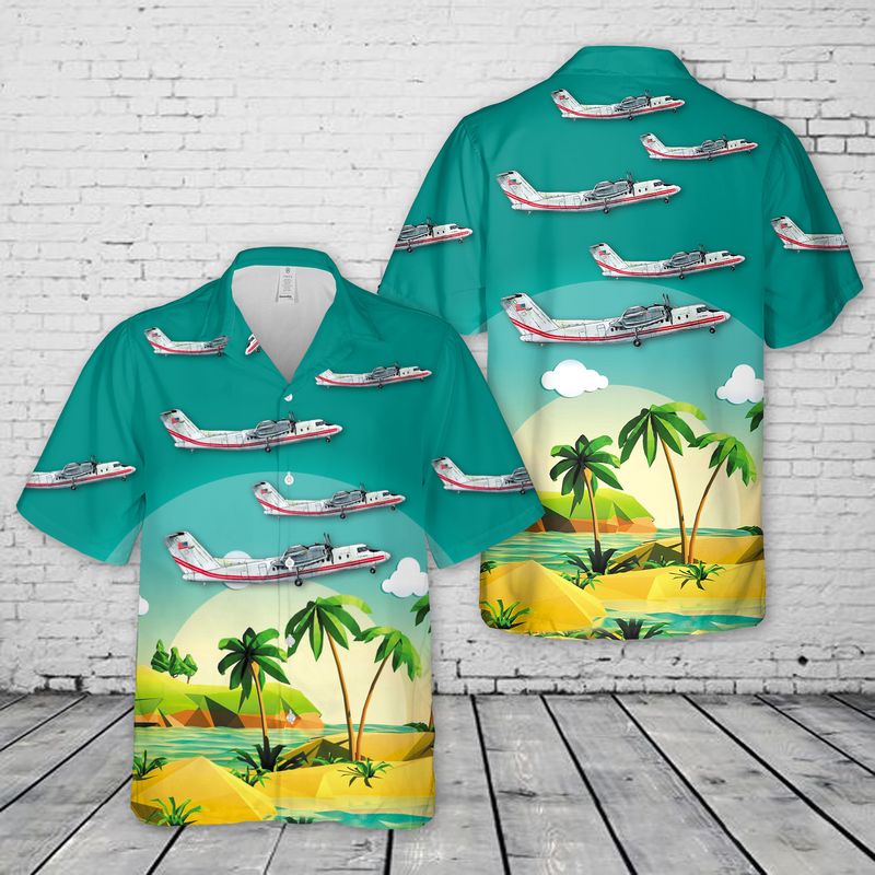 Us Army Dch-7 Dash Airplane Hawaiian Shirt