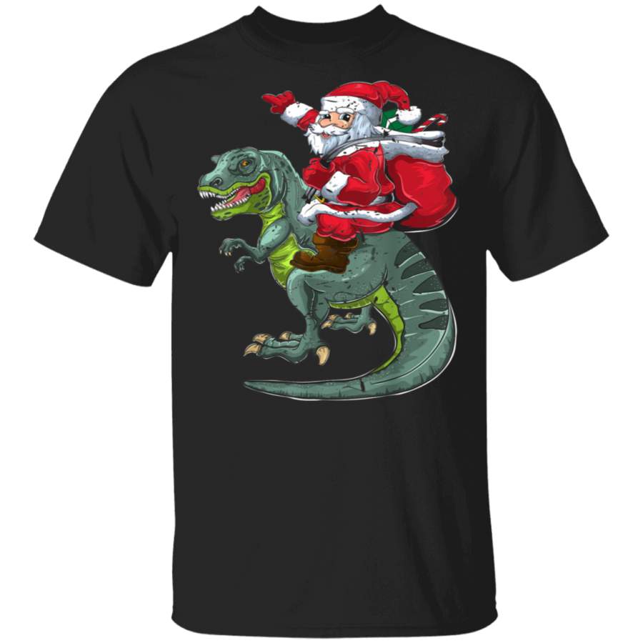 Vintage Dinosaur Christmas Gifts Boys Men Xmas T Rex Santa Shirt Hoodie Shirt