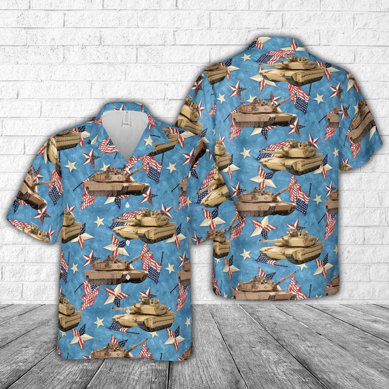 Us Army M1 Abrams Tank, 4Th Of July Hawaiian Shirt