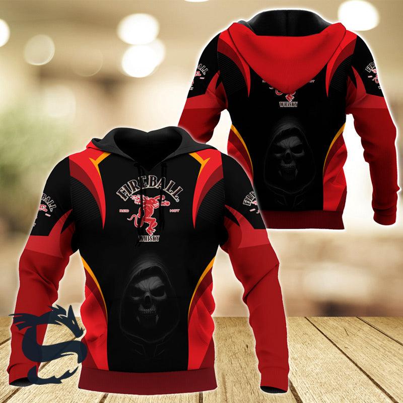Black Skull Fireball Whisky Hoodie & Zip Hoodie