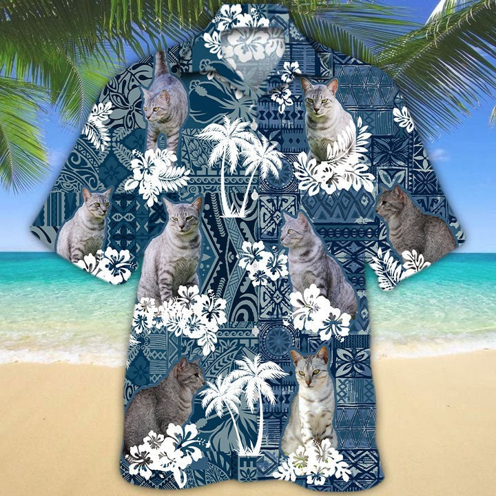 Egyptian Mau Hawaiian Shirt, 3D Full Print Cat Hawaiian Beach Shirts, Summer Hawaiian Shirt For Cat Lovers