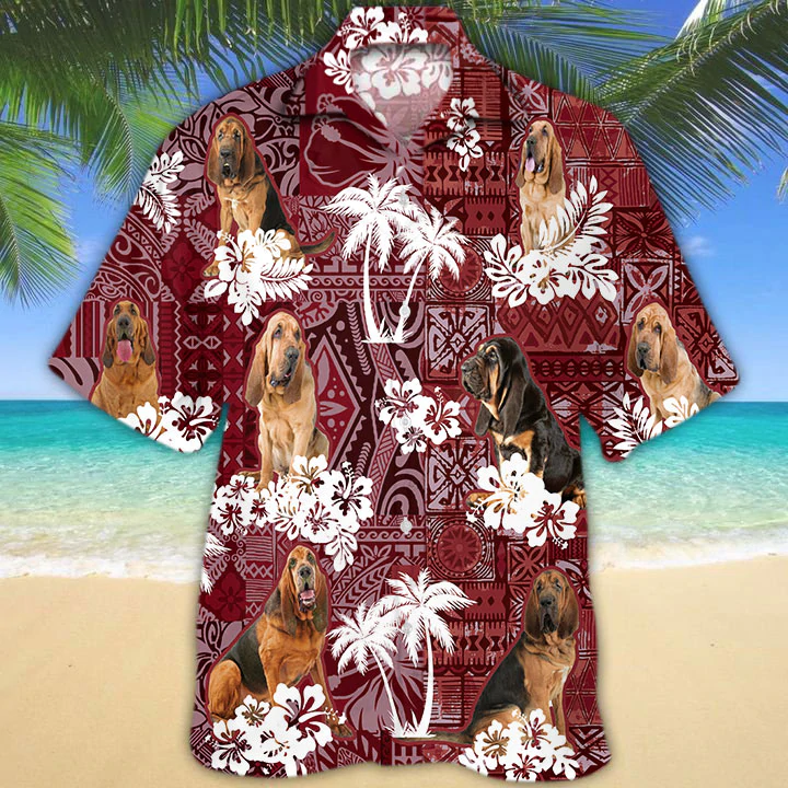 Bloodhound Hawaiian Shirt, Gift For Dog Lover Shirts, Animal Summer Shirts, Hawaiian Shirt Men