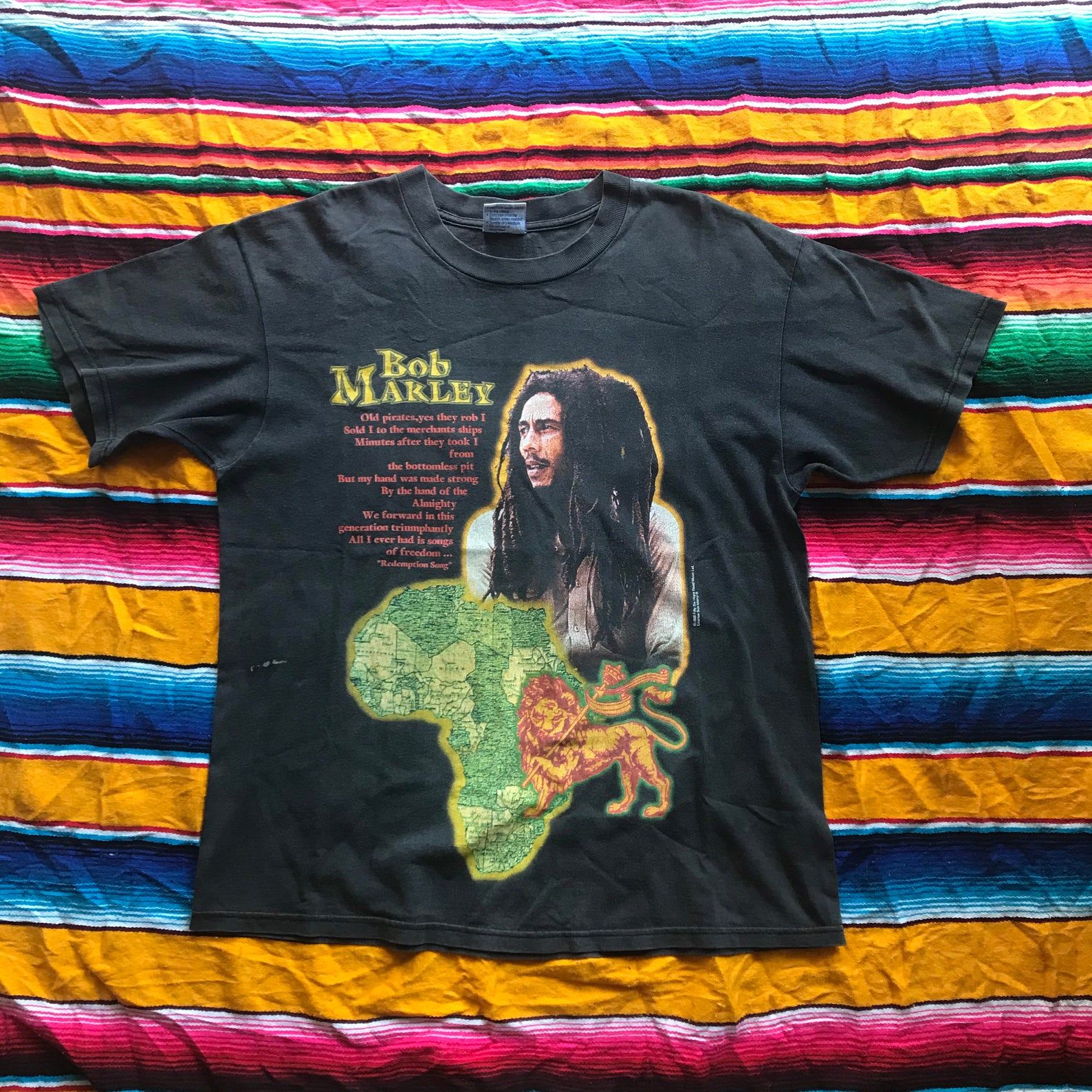 Vintage Bob Marley Redemption Song 90S T-Shirt