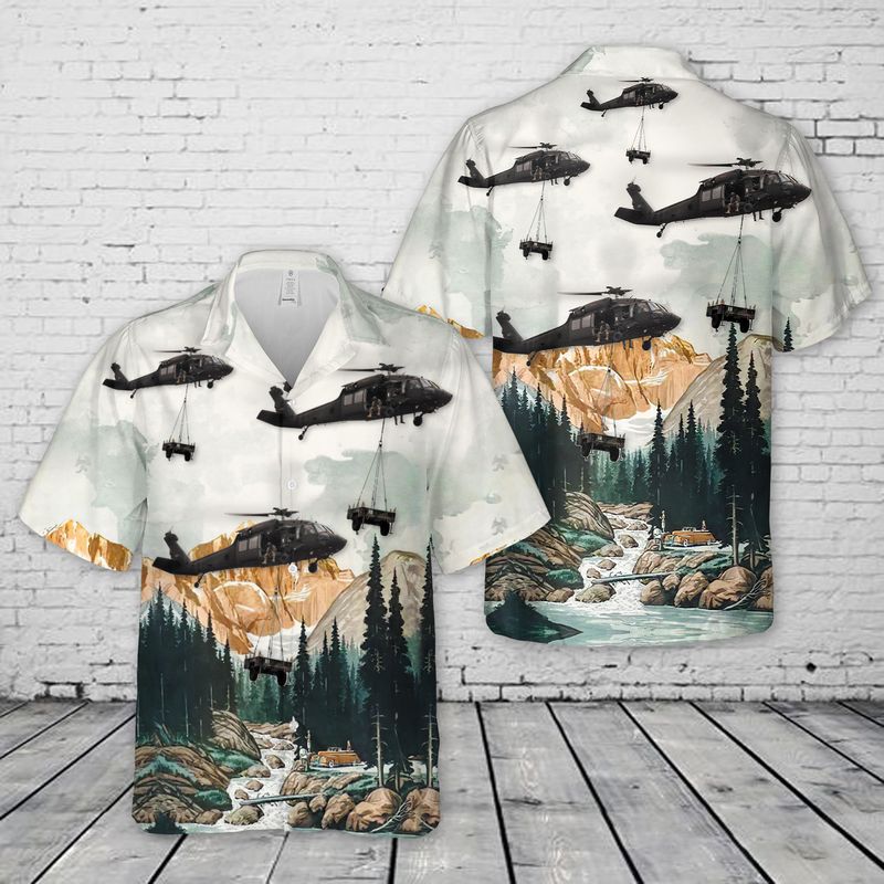 Colorado Army National Guard Uh-60 Black Hawk Helicopter, 2Nd Battalion 135Th Aviation Regiment Hawaiian Shirt