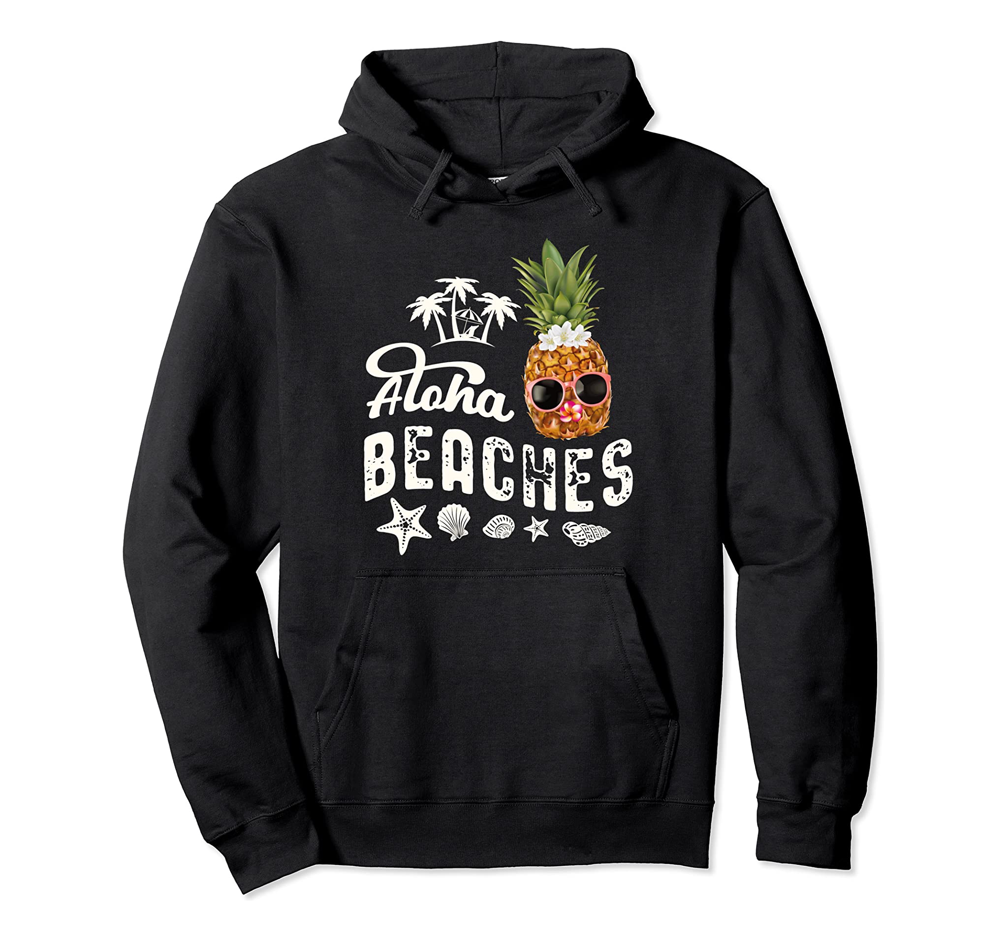 Pineapple Aloha Beaches Hawaiian Gift Pullover Hoodie