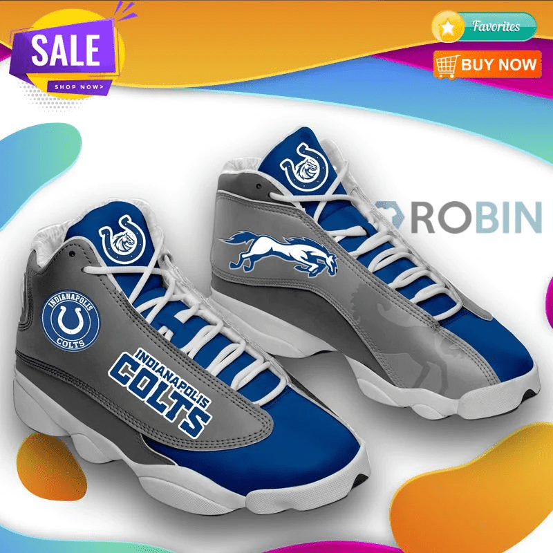 Indianapolis Colts Air Jordan 13 Shoes Football Sneakers JD13 V2746