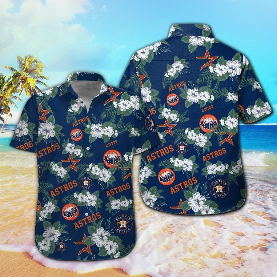 Houston Astros Short Sleeve Button Up Tropical Hawaiian Shirt Ver09