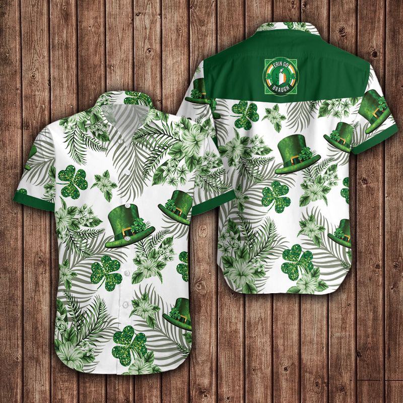 Hawaiian Aloha Shirts Irish St Patrick’S Day Green Hat And Shamrock, Patrick’S Day Hawaiian Shirt