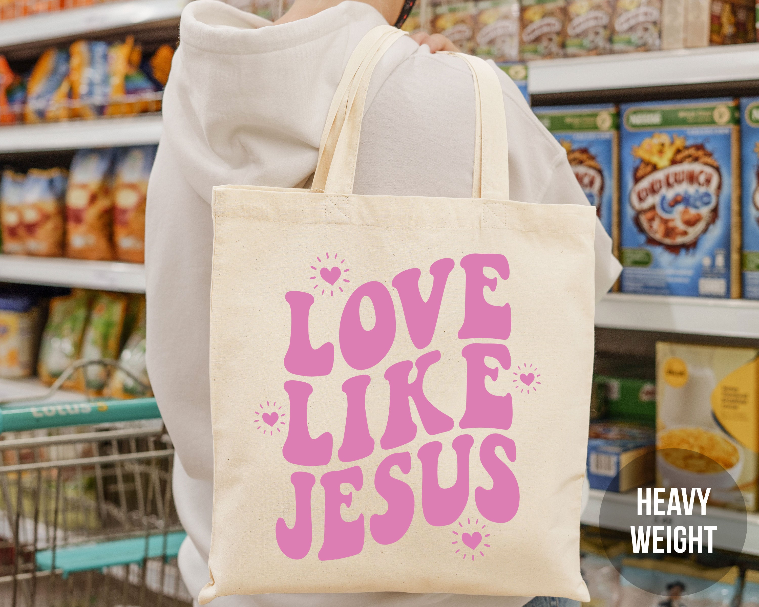 Love Like Jesus Christian Tote Bag Christian Cute Canvas Tote Bag Trendy Tote Bag Aesthetic Tote Bag Jesus Tote Bag Bible Tote Jesus Apparel