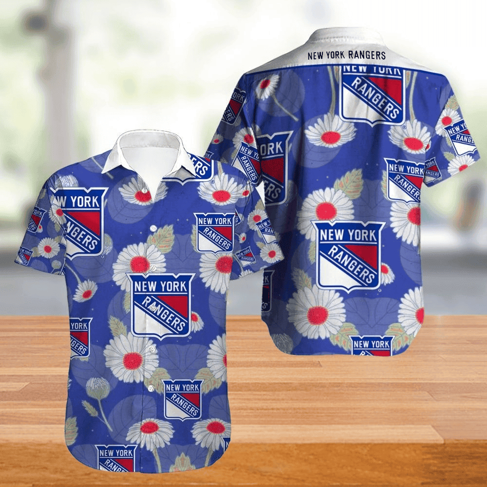 New York Rangers Hawaiian Shirt Tropical Flowers Summer For Fans