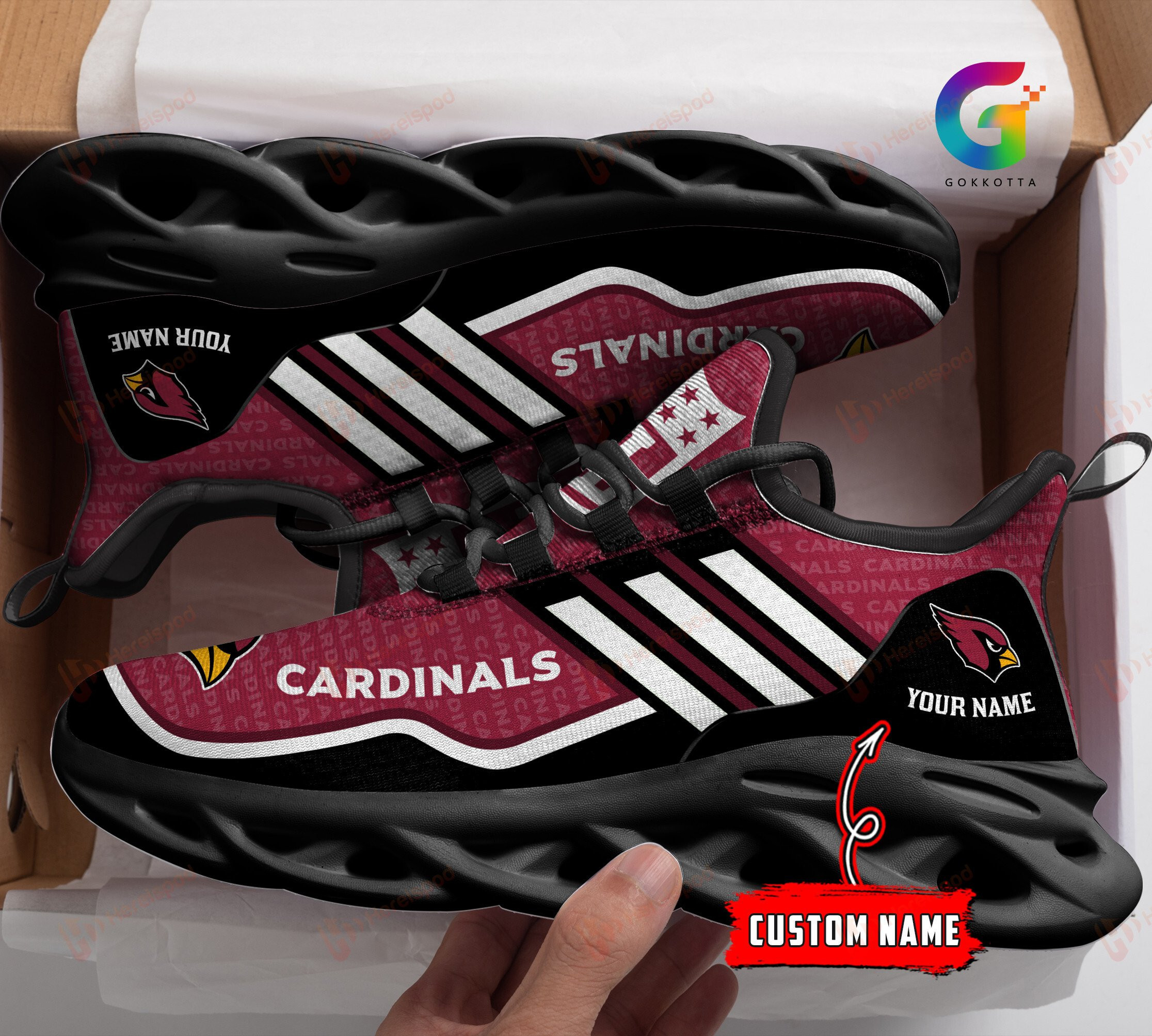 Arizona Cardinals Personalized Clunky Sneaker Max Soul Shoes MS8678