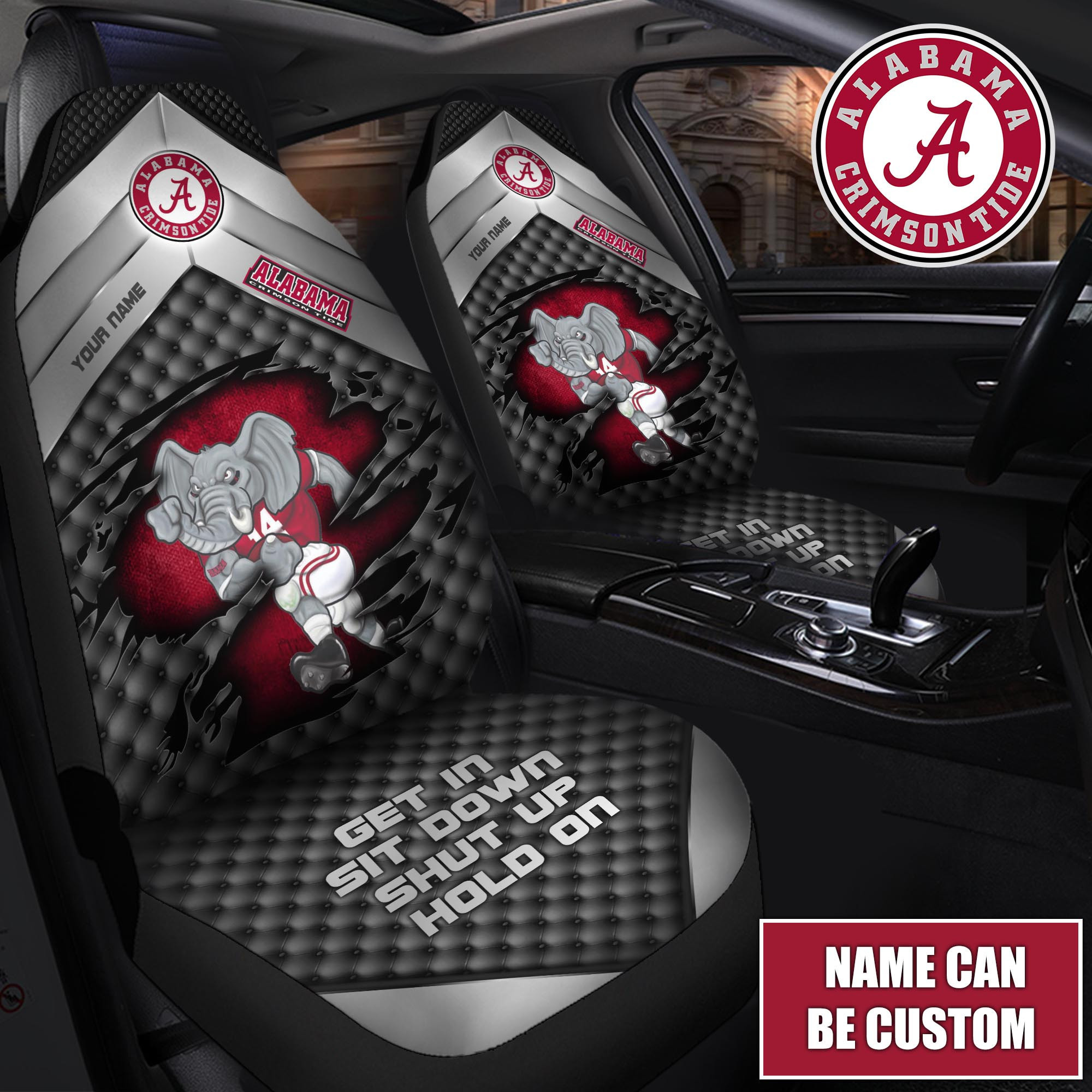 Alabama Crimson Tide Customized Car Seat Cover Set CSC810