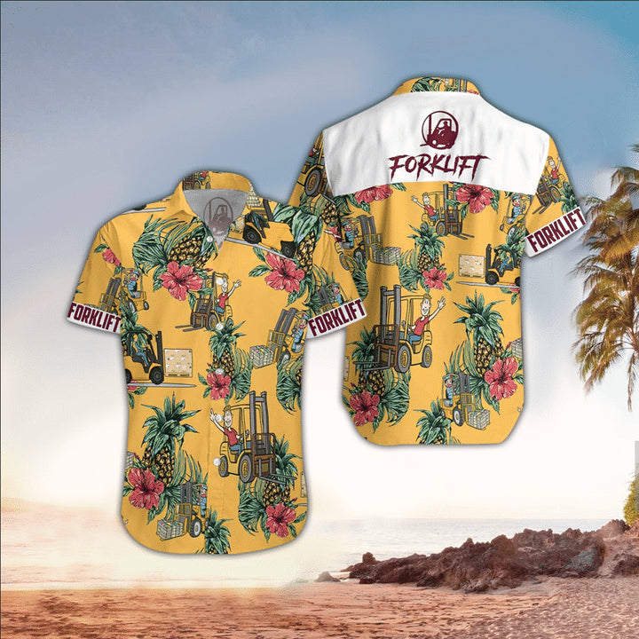 Forklift Driver Hawaiian Shirt For Men, Forklift Driver Lover Gifts